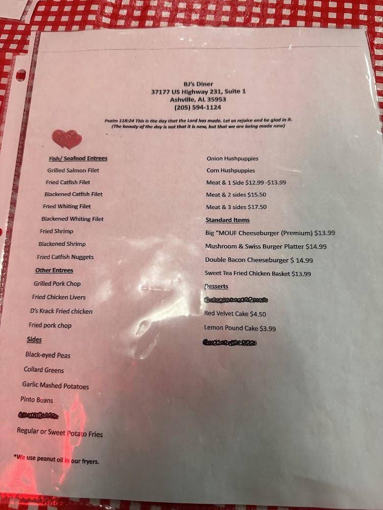 BJ's Diner Menu image 3